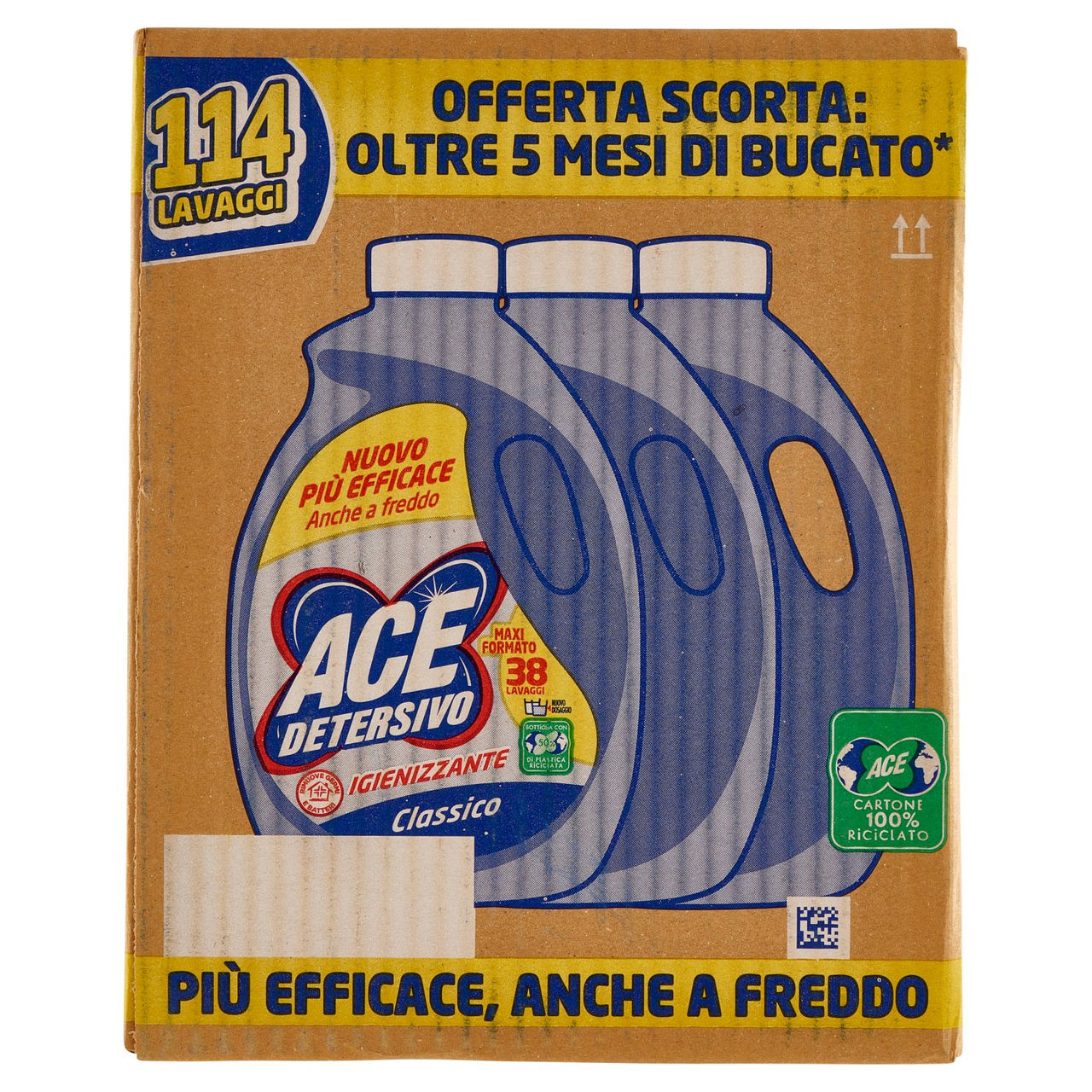 Ace Detersivo Igienizzante Classico 3 x 38 Lavaggi 3 x 1900 ml