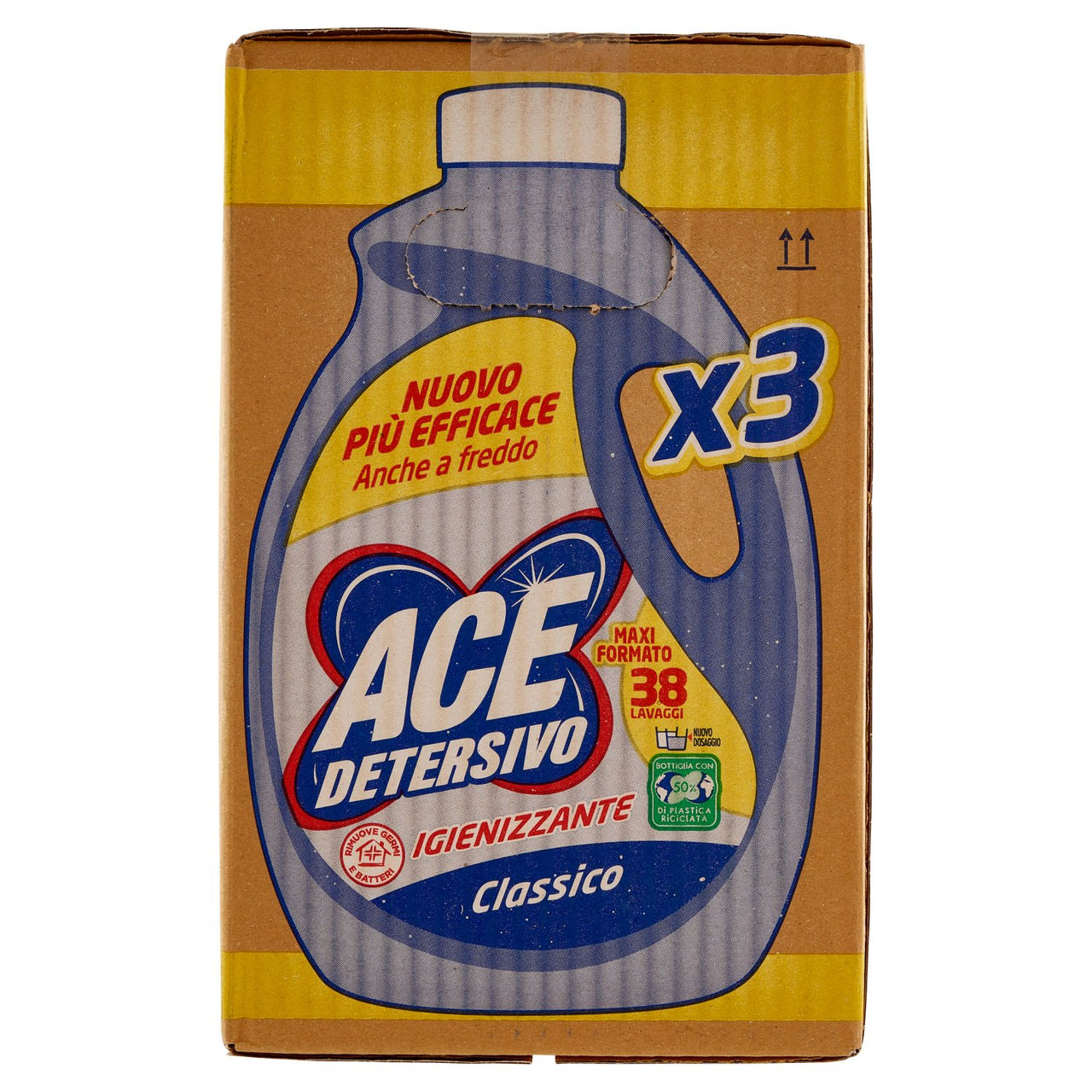Ace Detersivo Igienizzante Classico 3 x 38 Lavaggi 3 x 1900 ml
