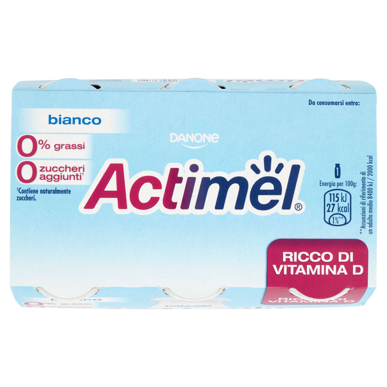 Actimel bianco 0% grassi 6 x 100 g