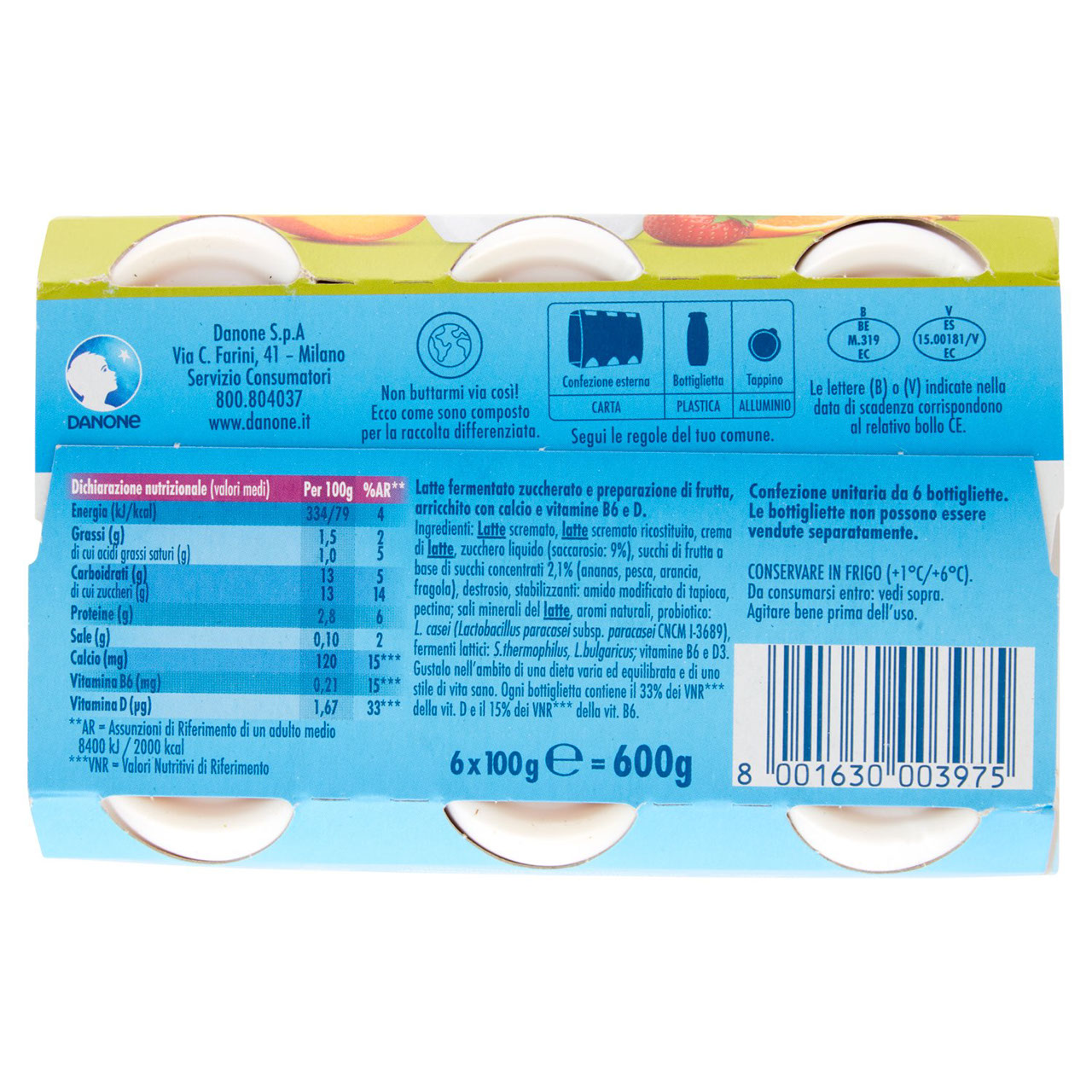 Actimel multifrutti 6 x 100 g