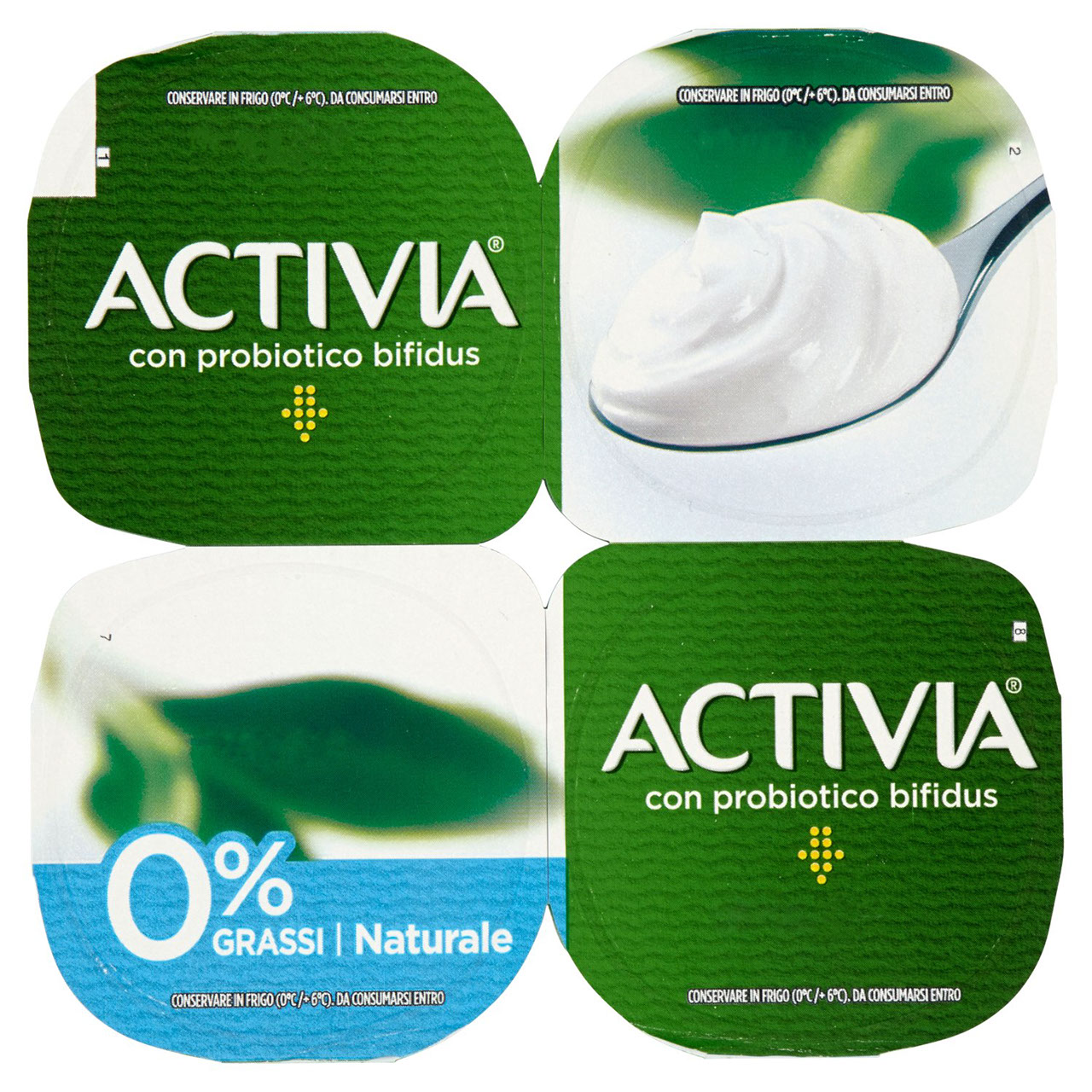 Activia 0% Grassi Naturale 4 x 125 g