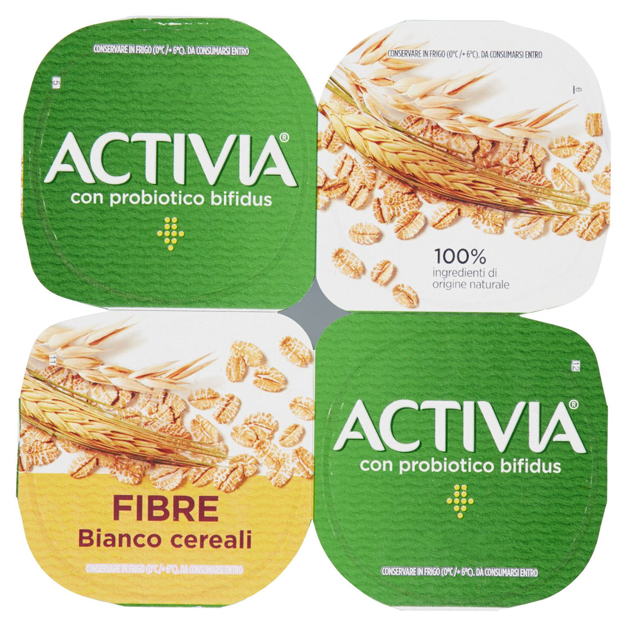 Activia Fibre Bianco cereali 4 x 125 g