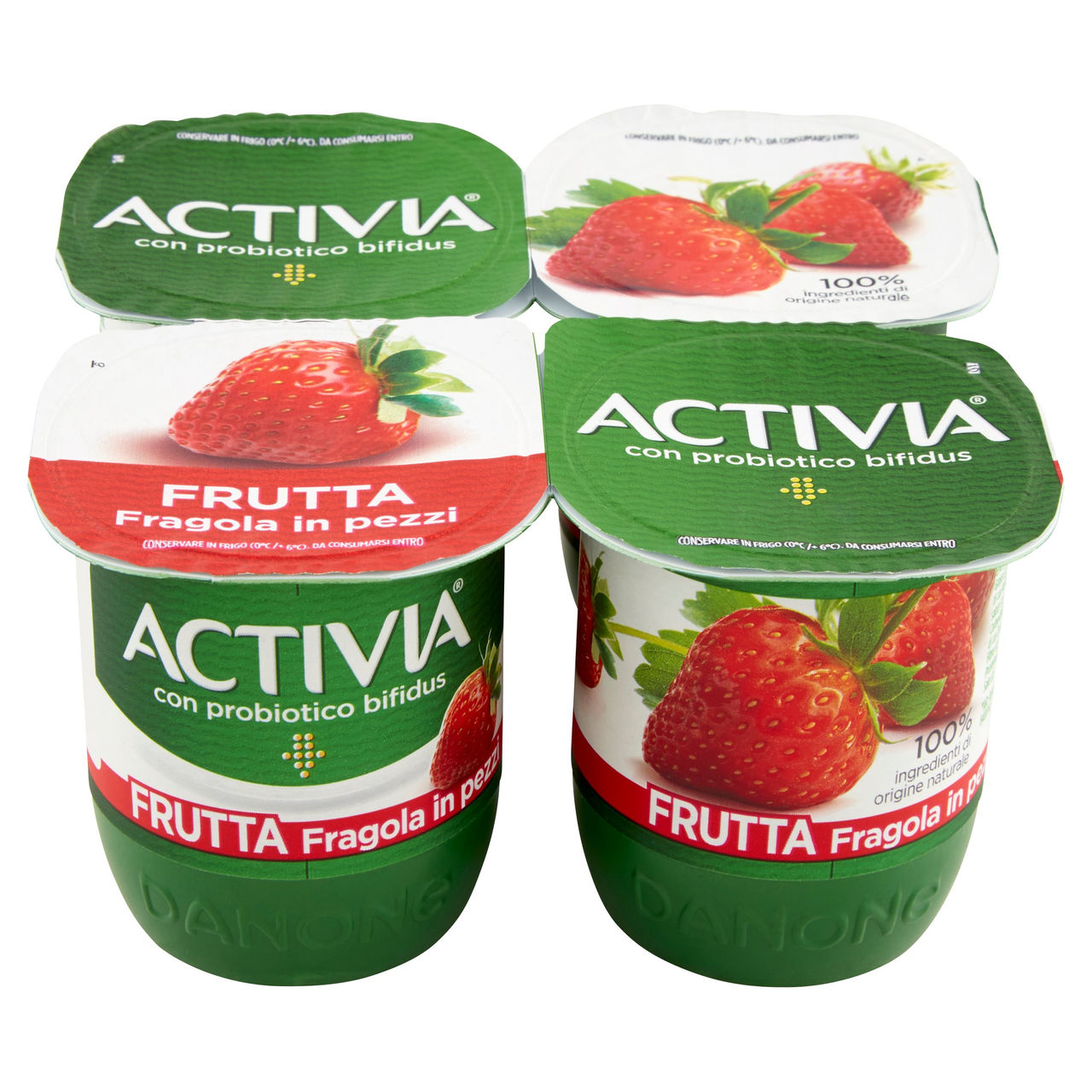 Activia Frutta Fragola in pezzi 4 x 125 g