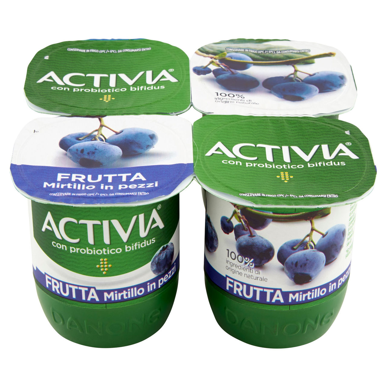 Activia Frutta Mirtillo in pezzi 4 x 125 g