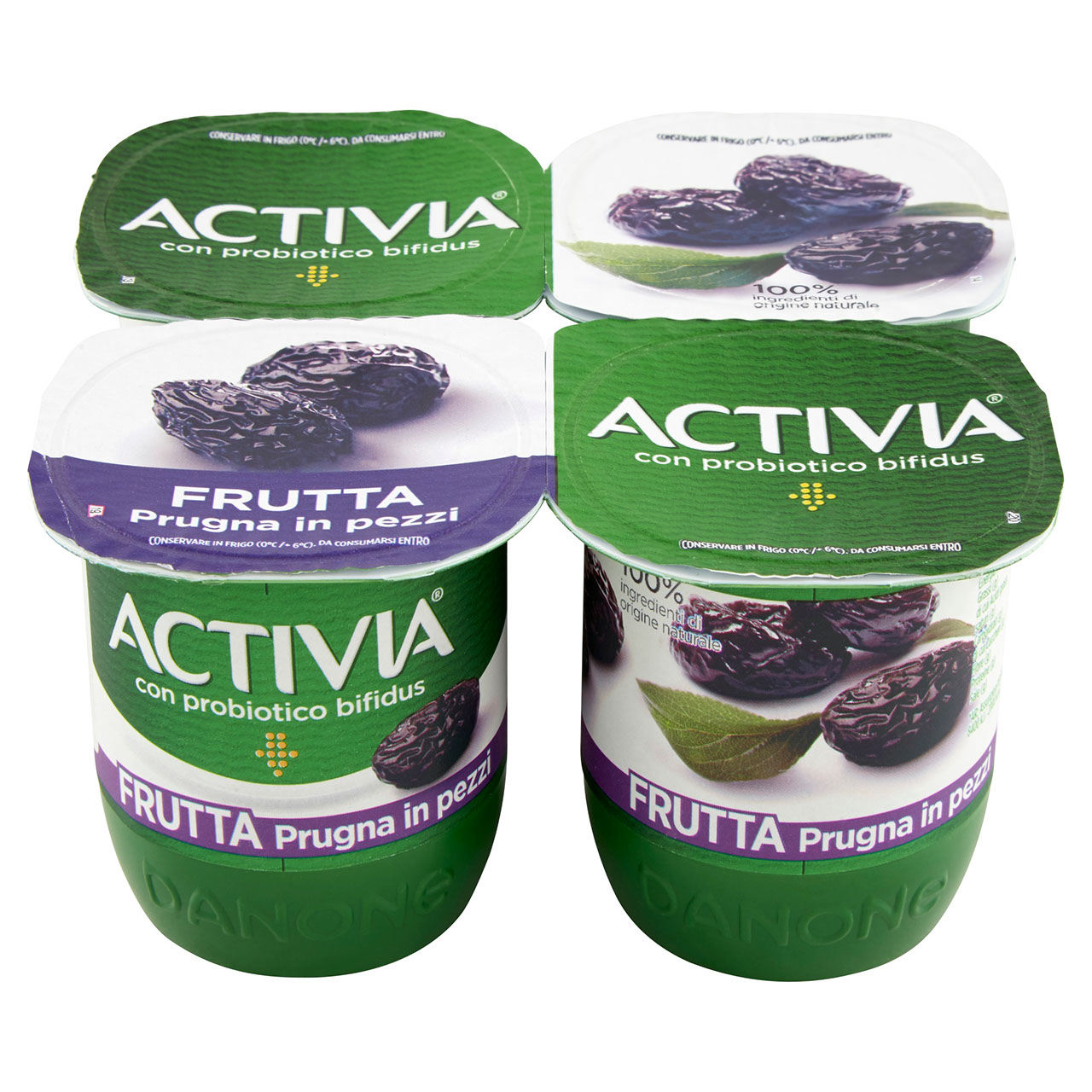 Activia Frutta Prugna in pezzi 4 x 125 g