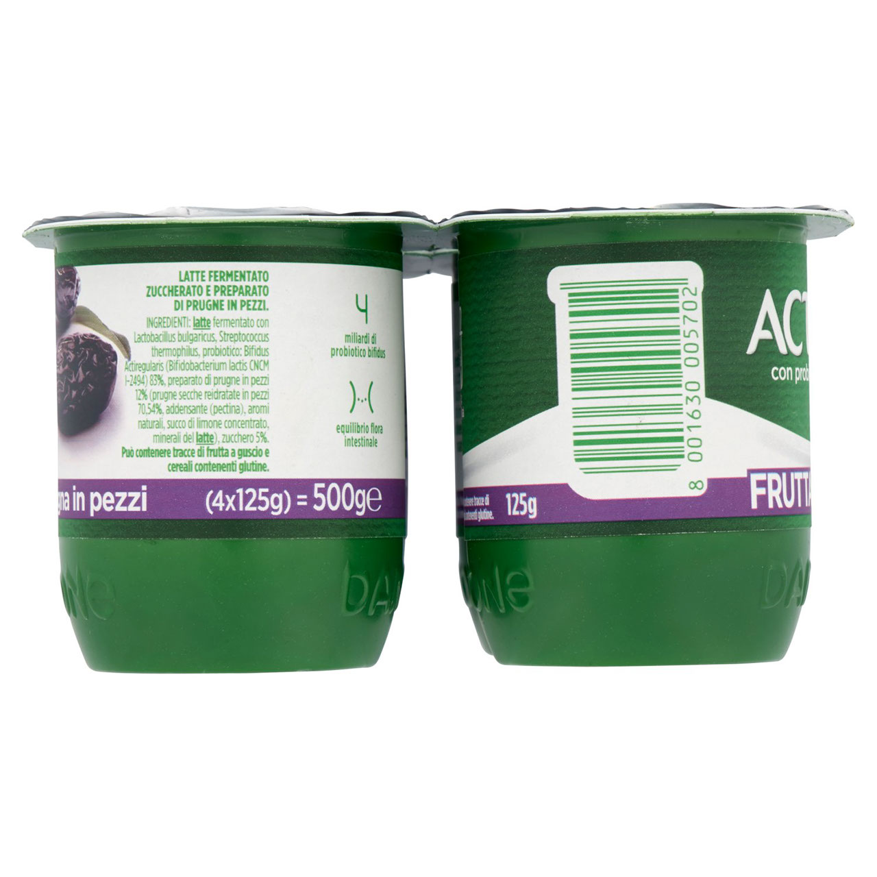 Activia Frutta Prugna in pezzi 4 x 125 g