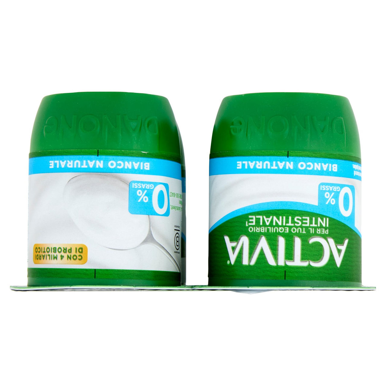ACTIVIA Yogurt con Probiotico Bifidus, 0% Grassi, 0% Zuccheri Aggiunti, Bianco Naturale, 4x125g