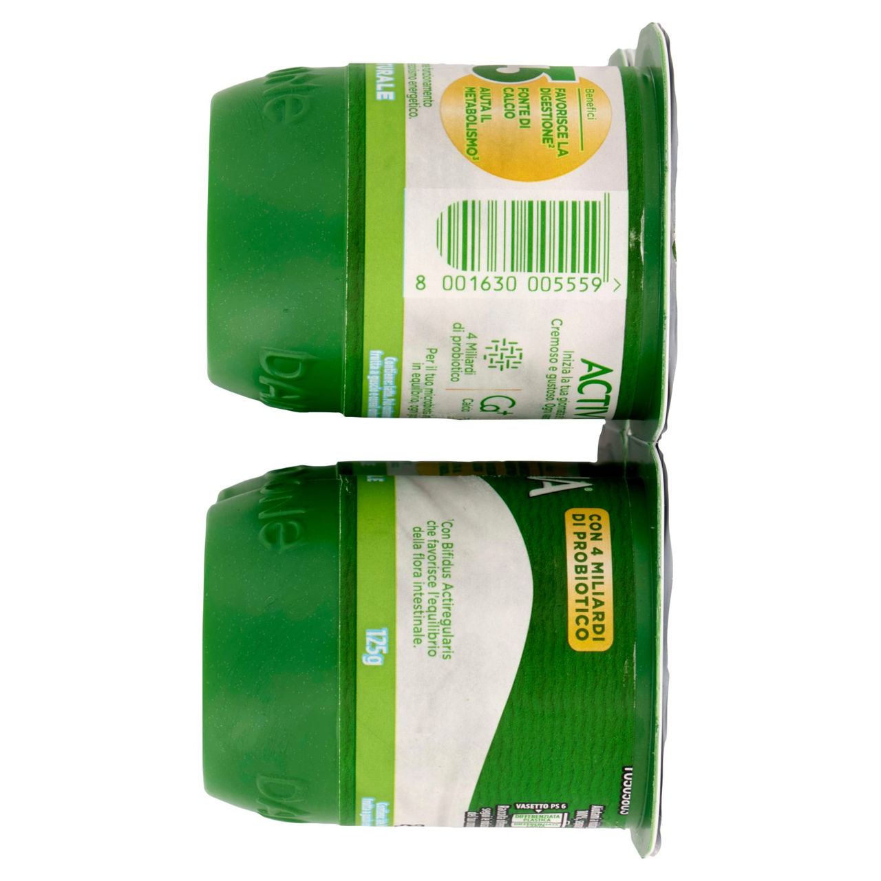 ACTIVIA Yogurt con Probiotico Bifidus, 0% Zuccheri Aggiunti, Bianco Naturale 4x125g