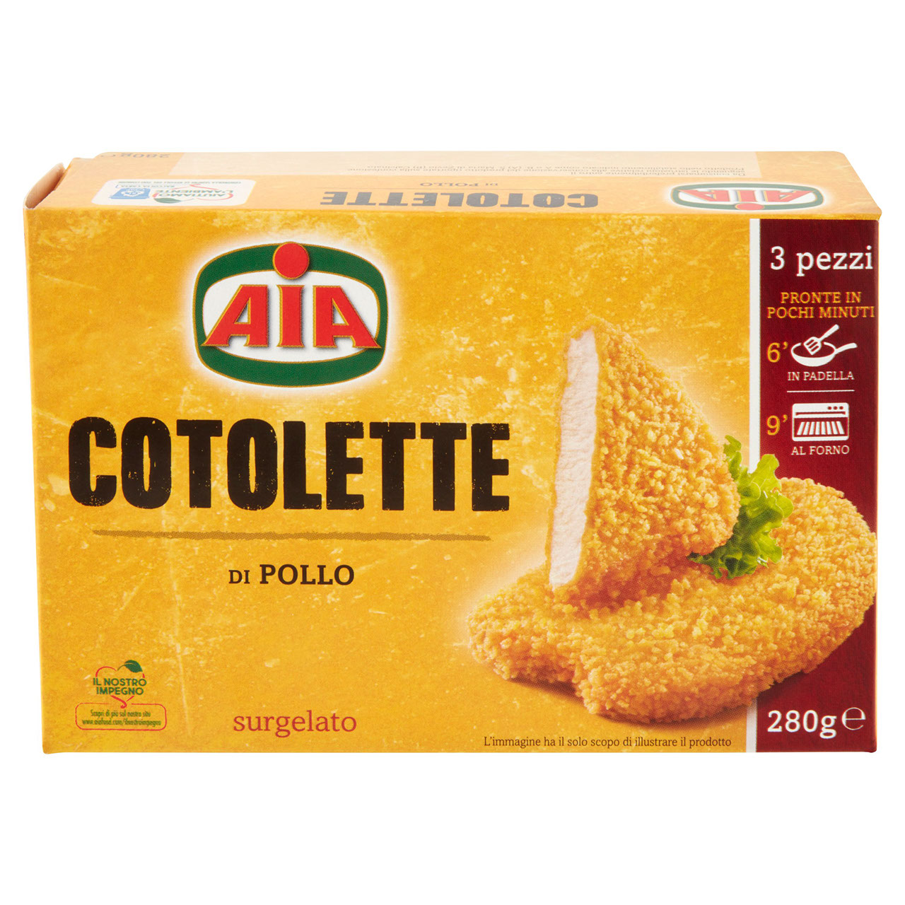 Aia Cotolette di Pollo surgelato 3 pezzi