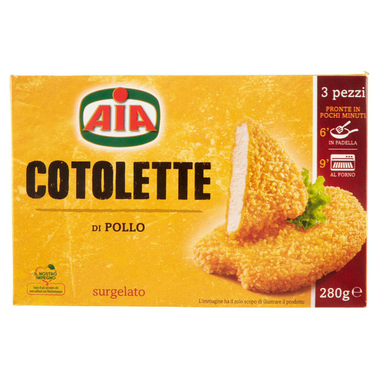 Aia Cotolette di Pollo surgelato 3 pezzi