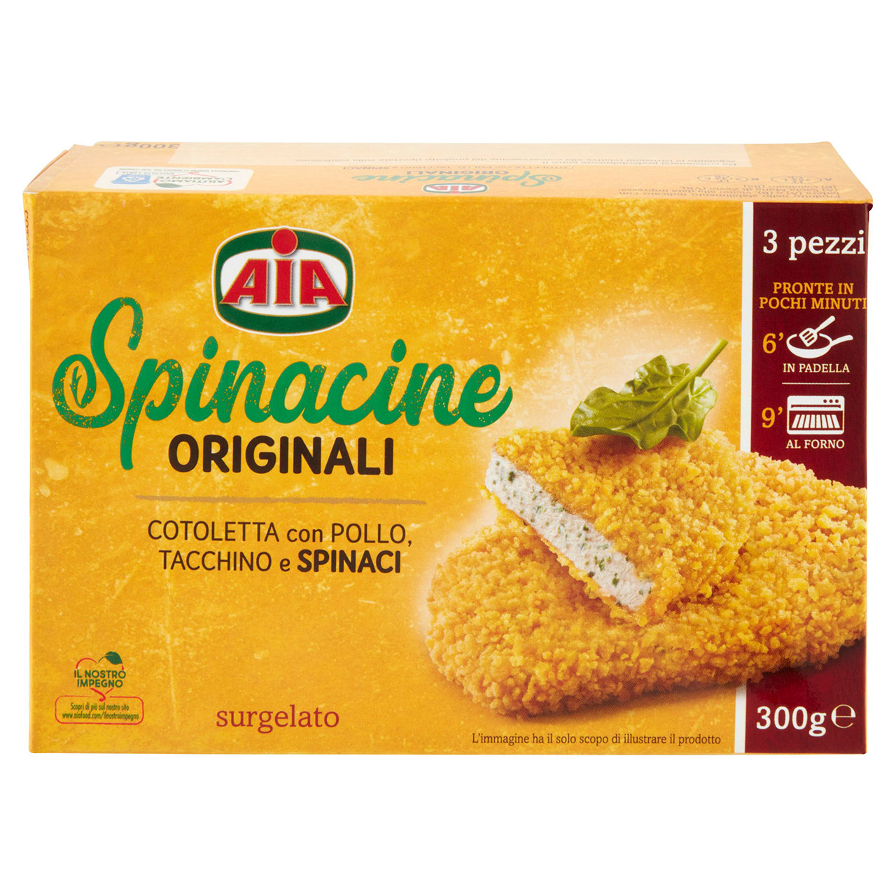 Aia Spinacine Originali Surgelate 3 pezzi 300 g