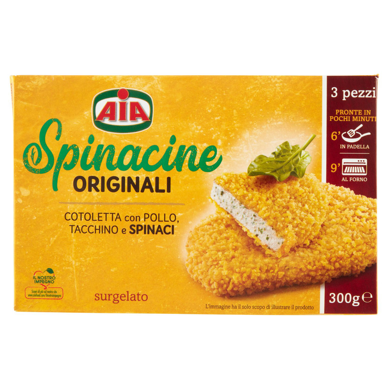 Aia Spinacine Originali Surgelate 3 pezzi 300 g