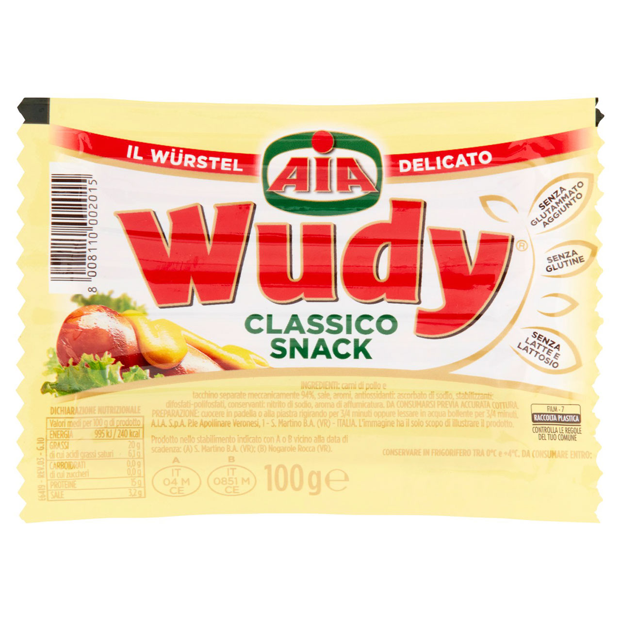 Aia Wudy Classico Snack 100 g in vendita online