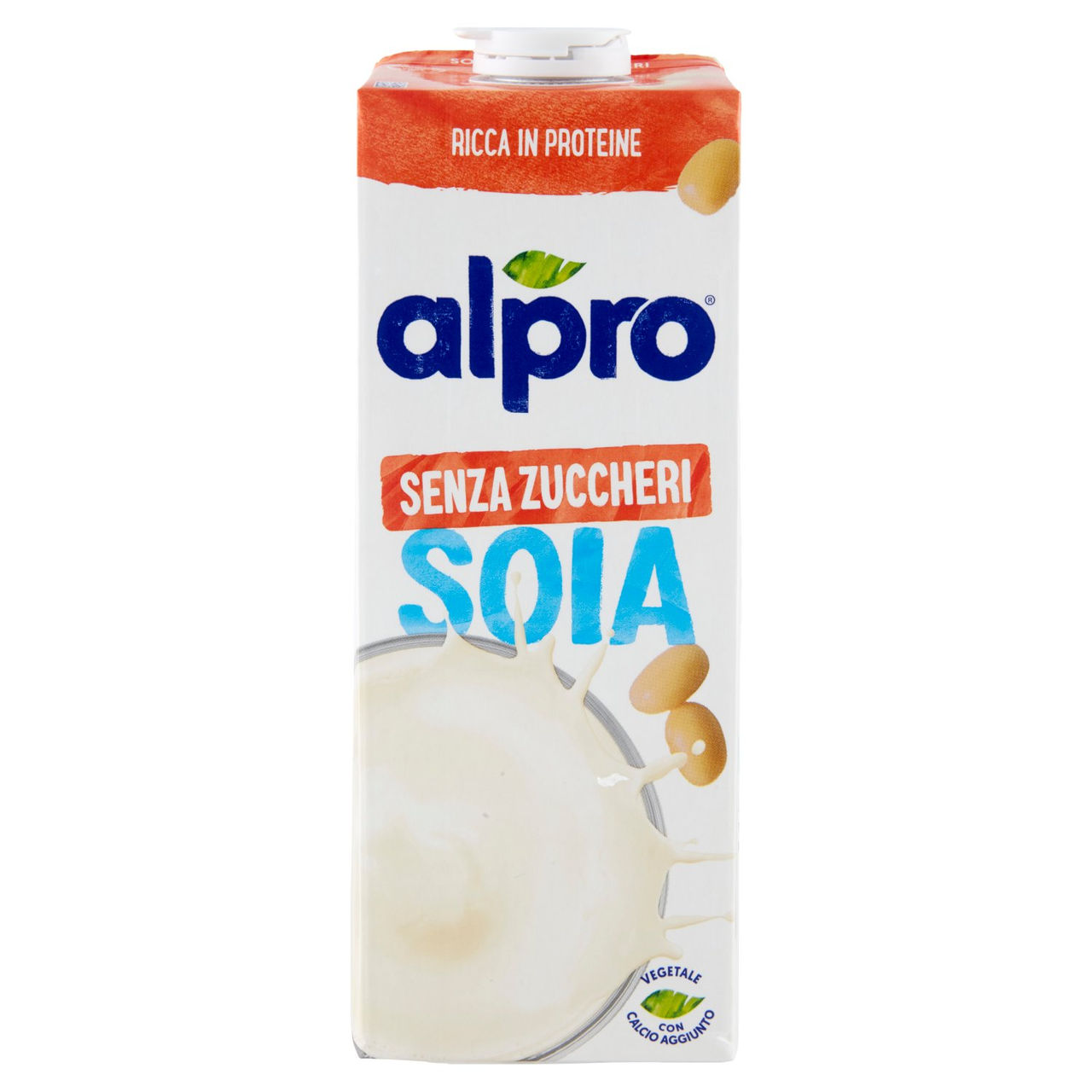 alpro Senza Zuccheri, Bevanda alla Soia 100% vegetale con vitamine B2, B12 e D 1 Litro