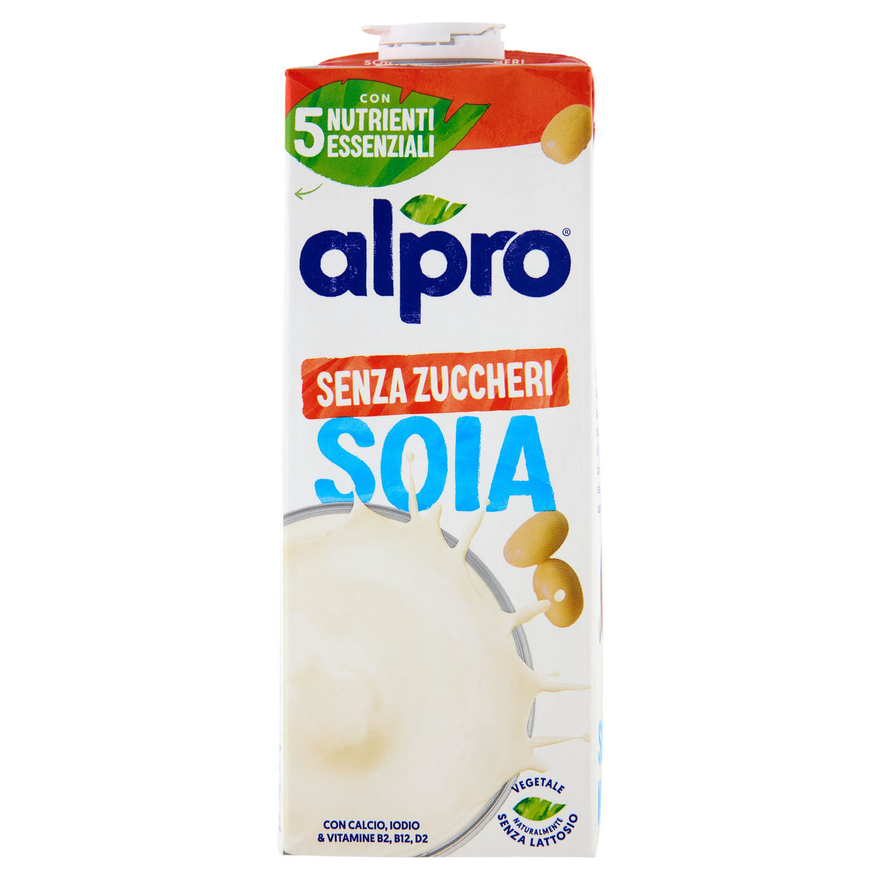 ALPRO Senza Zuccheri, Bevanda alla Soia 100% Vegetale con Vitamine B2, B12 e D, 1L