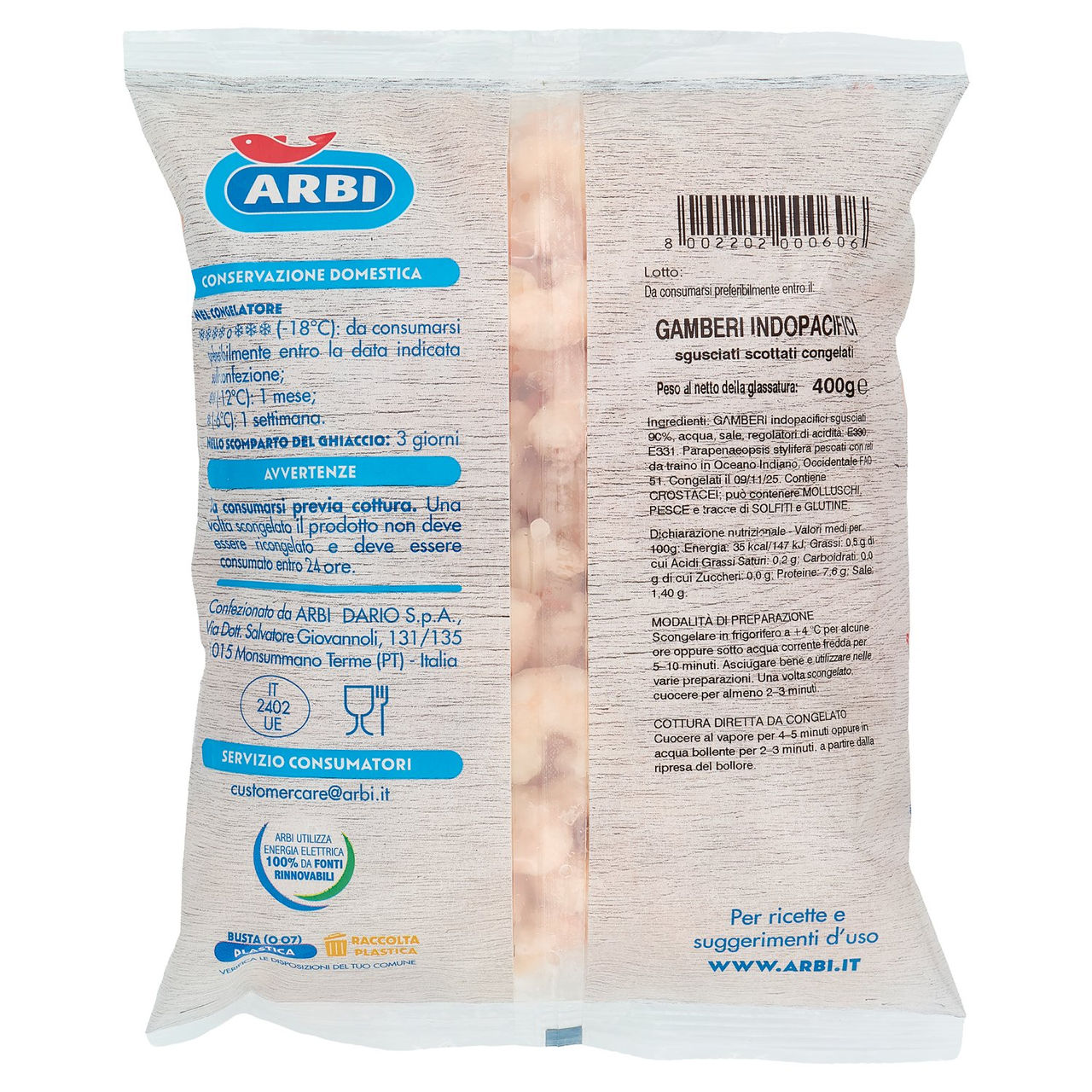 Arbi Gamberi Sgusciati 400 g