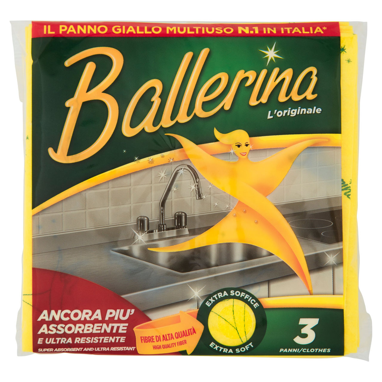 BALLERINA Panno Giallo 3 pz.