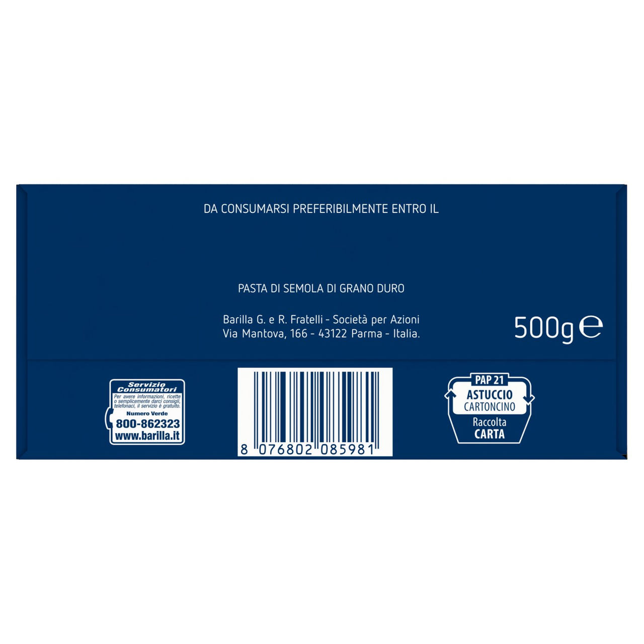 Barilla Pasta Fusilli n.98 500g