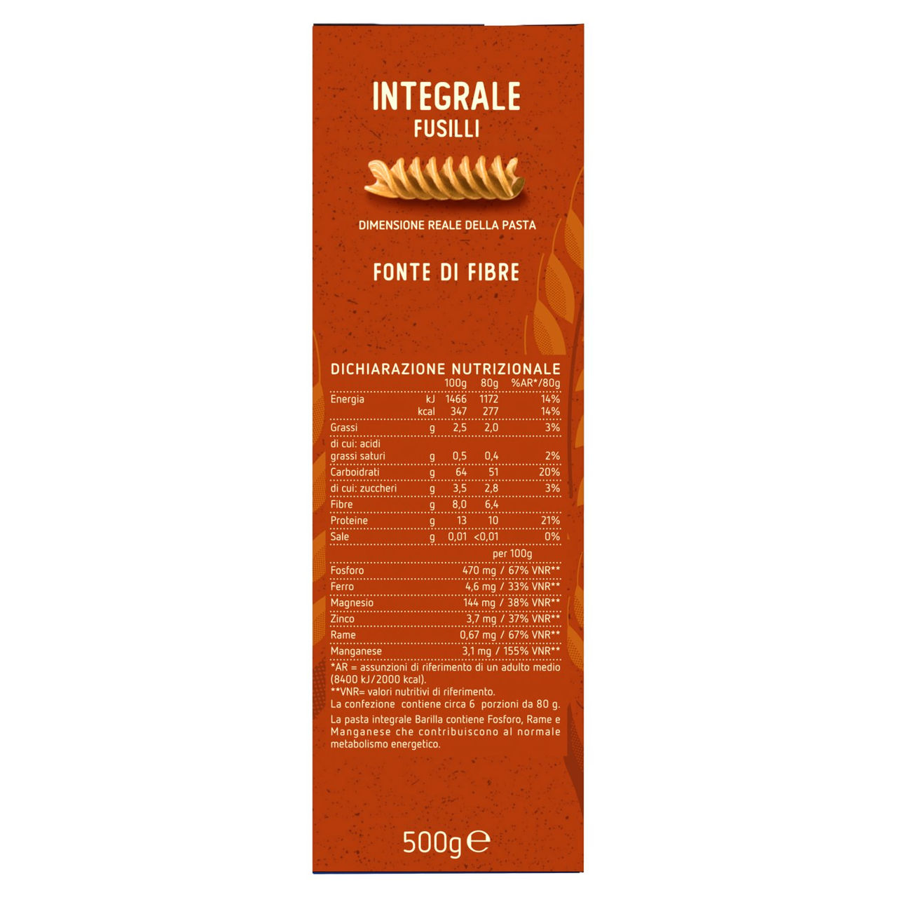 Barilla Integrale Fusilli 500 g in vendita online