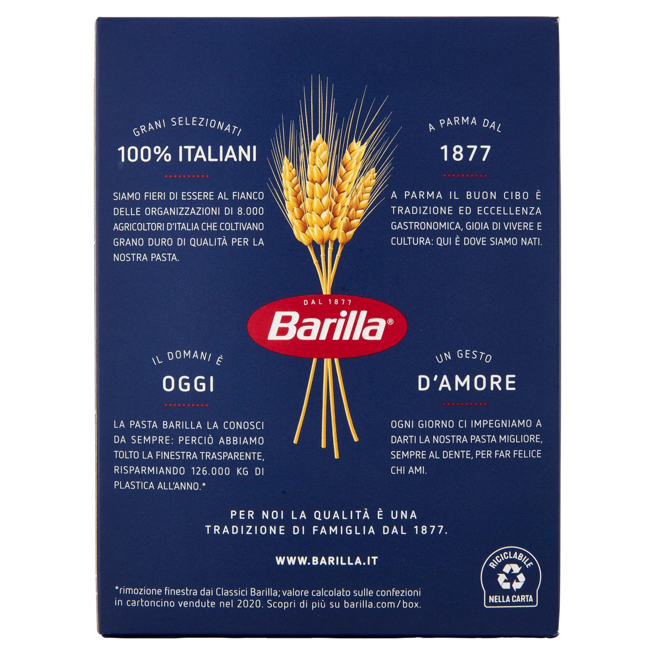 Barilla Pasta Mezze Maniche Rigate n.84 100% Grano Italiano 500g