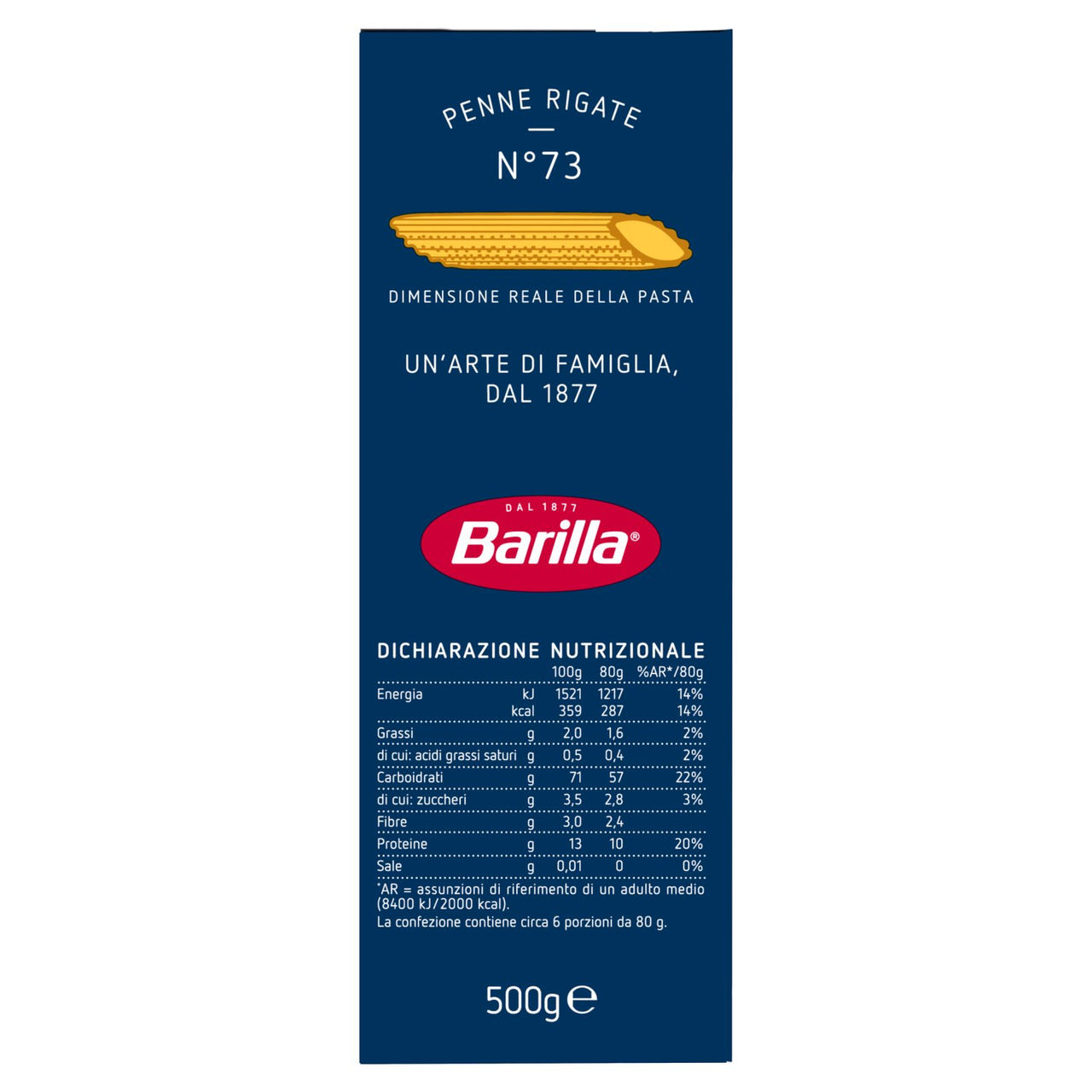 Barilla Pasta Penne Rigate n.73 500g