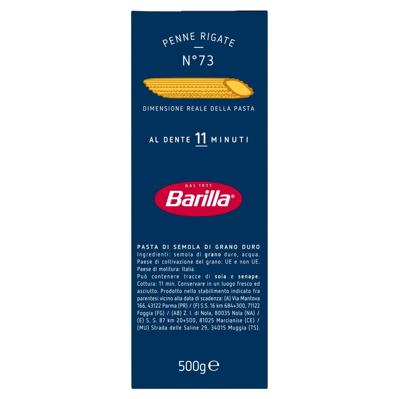 Barilla Pasta Penne Rigate n.73 500g