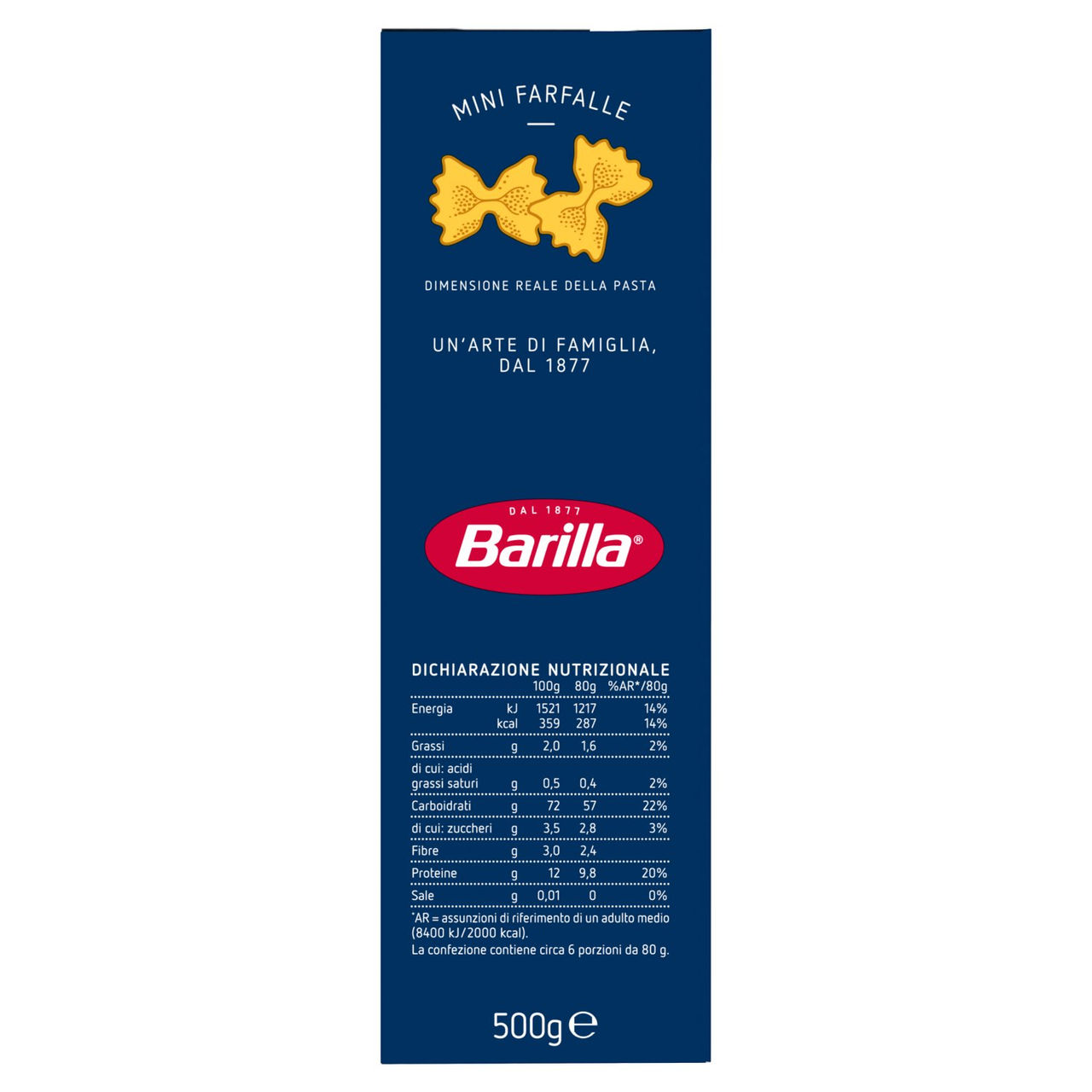 Barilla Pasta Piccolini Mini Farfalle 500g