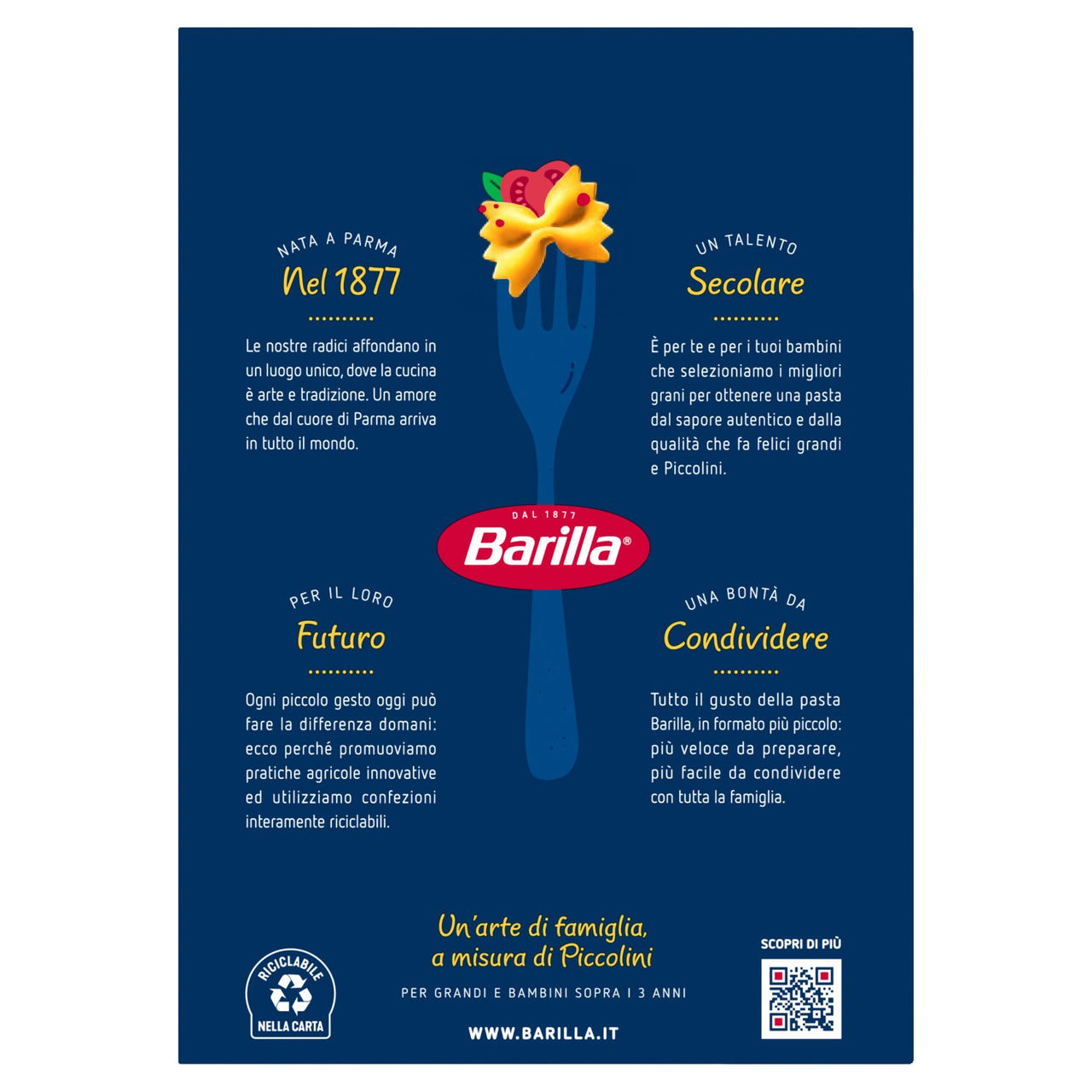 Barilla Pasta Piccolini Mini Farfalle 500g