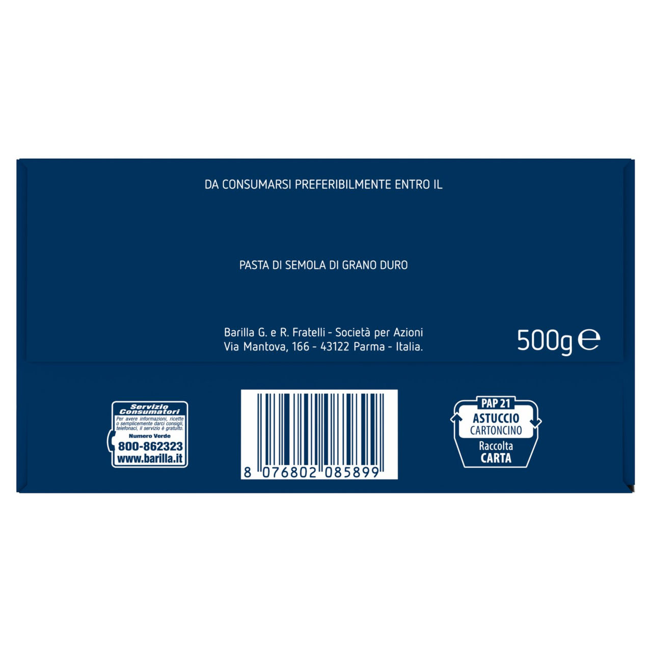 Barilla Pasta Rigatoni n.89 500g