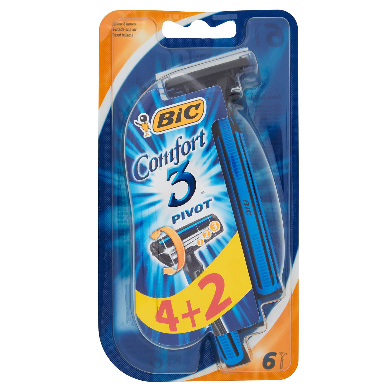 Bic Comfort 3 Pivot Rasoi Trilama 6 pezzi