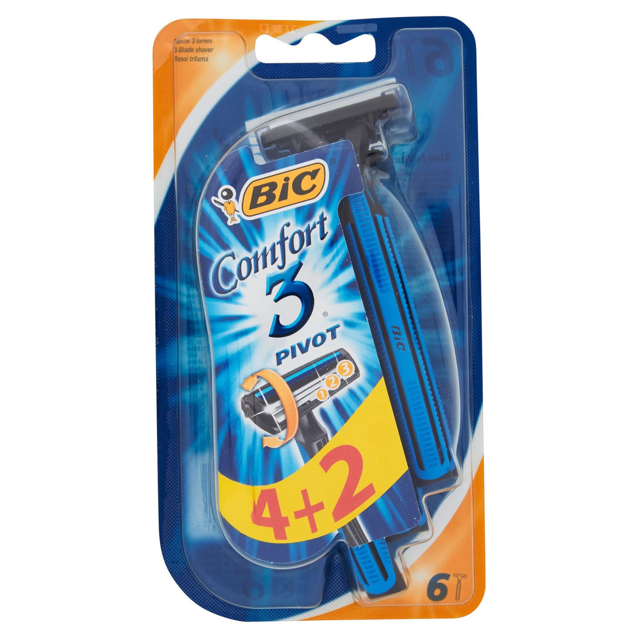 Bic Comfort 3 Pivot Rasoi Trilama 6 pezzi