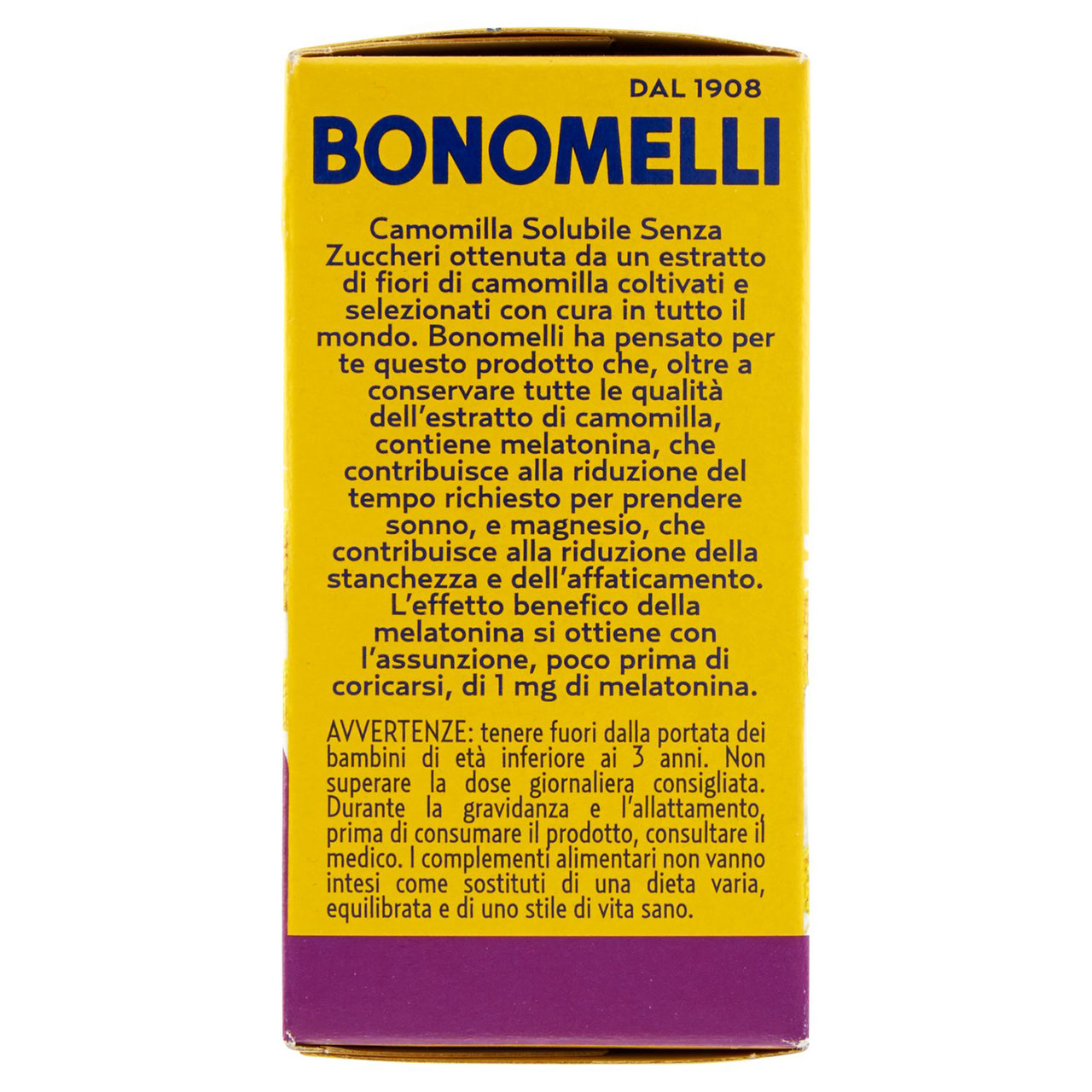 Bonomelli Estratto di Camomilla Solubile Senza Zuccheri Melatonina e Magnesio 16 x 4,5 g