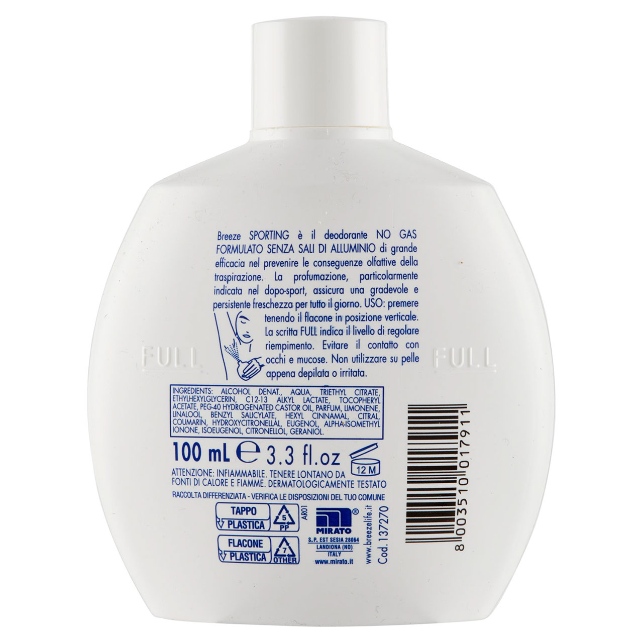 Breeze Sporting Deodorante profumati 100 ml