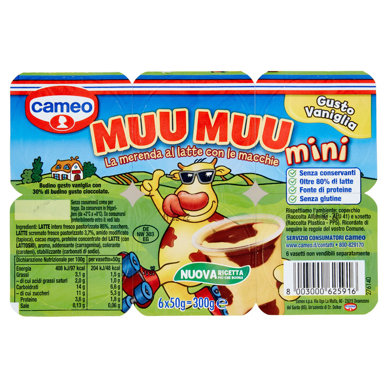 Cameo Muu Muu mini Gusto Vaniglia 6 x 50 g