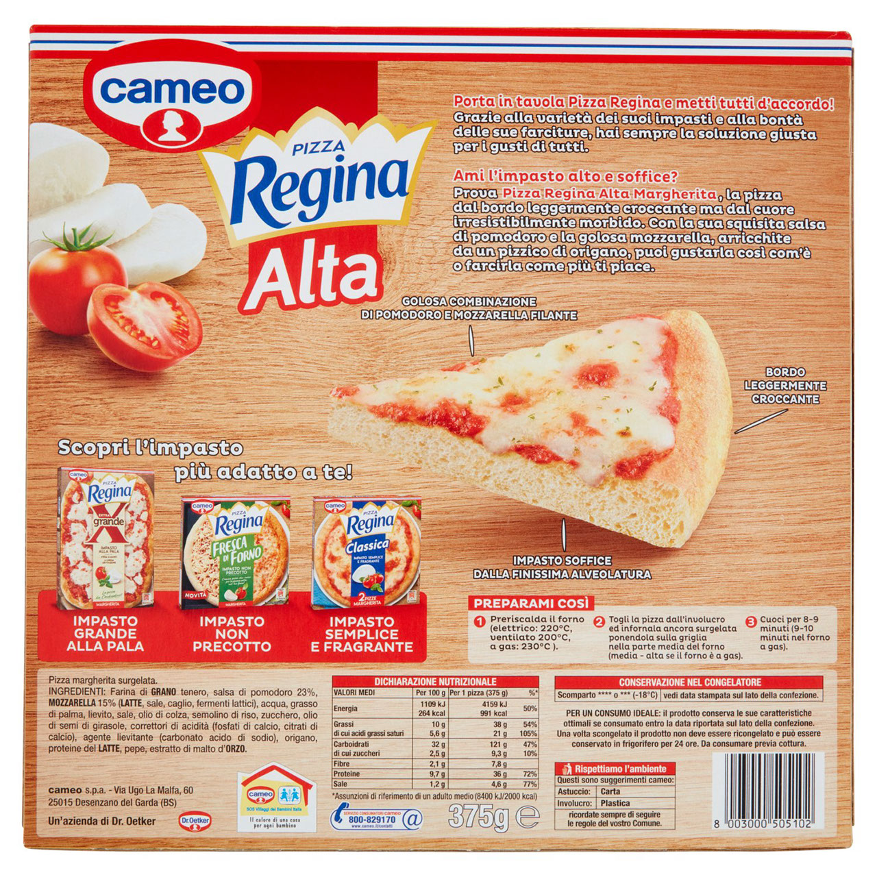 cameo Pizza Regina Alta Margherita 375 g