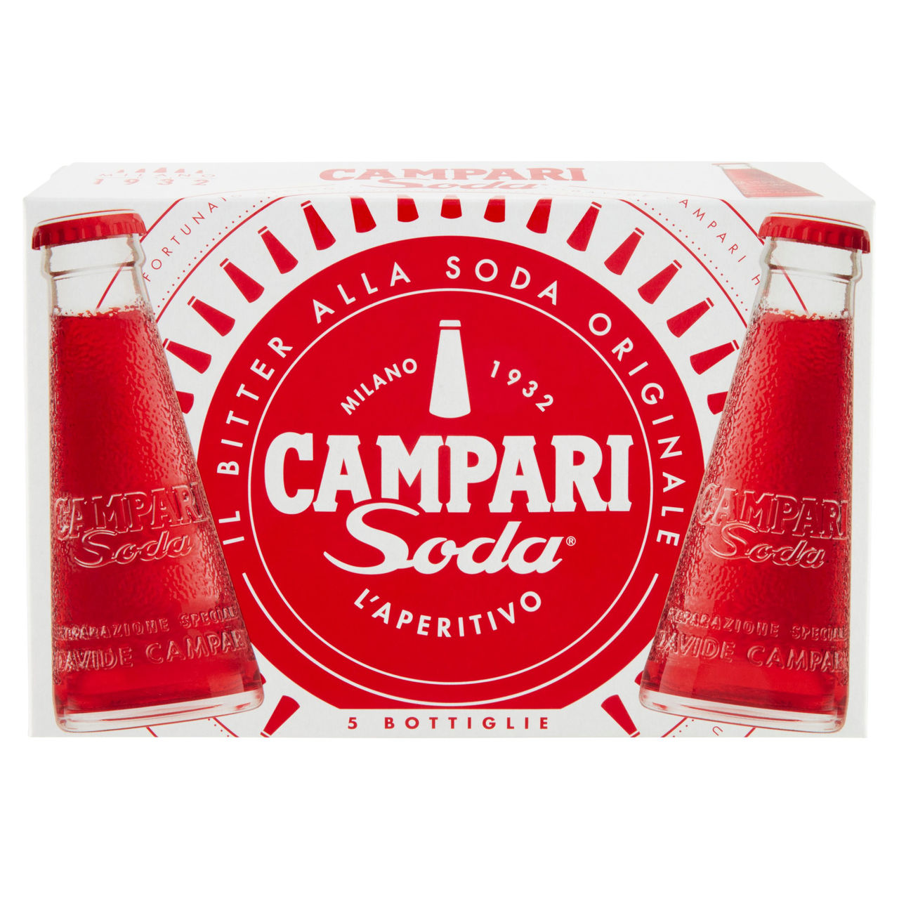 Campari Soda l'Aperitivo Bitter alla Soda Bottiglie 5 x 9,8 cl