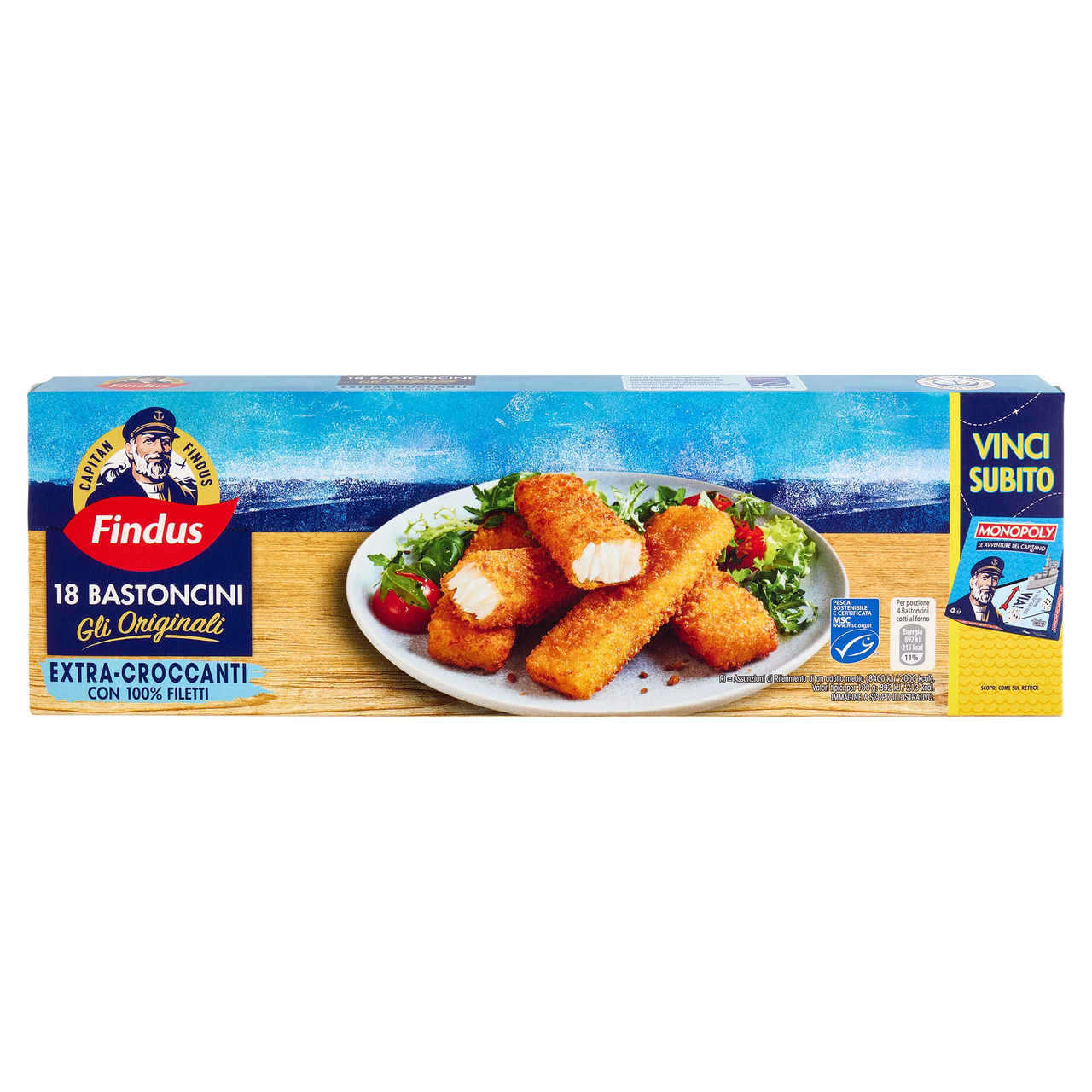 Capitan Findus 18 Bastoncini con 100% Filetti di Merluzzo 450 g