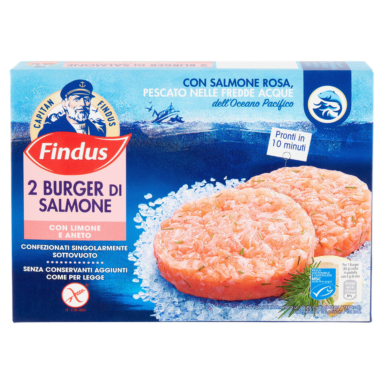 Capitan Findus Burger di Salmone 170 g