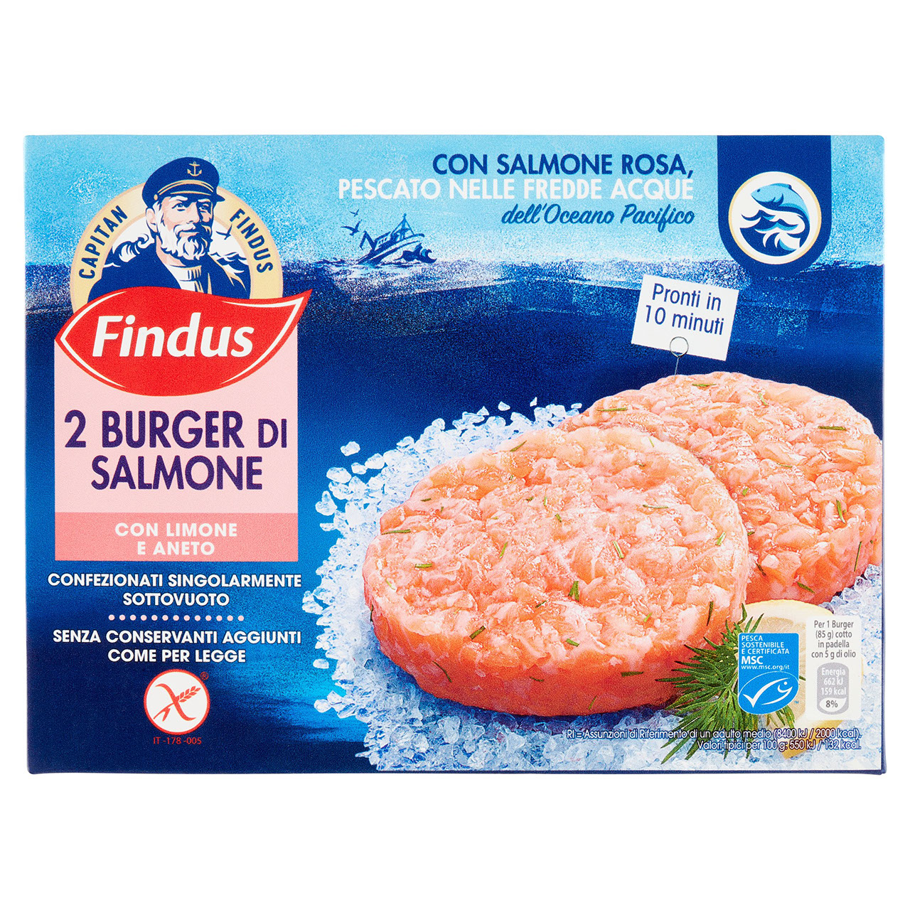 Capitan Findus Burger di Salmone 170 g