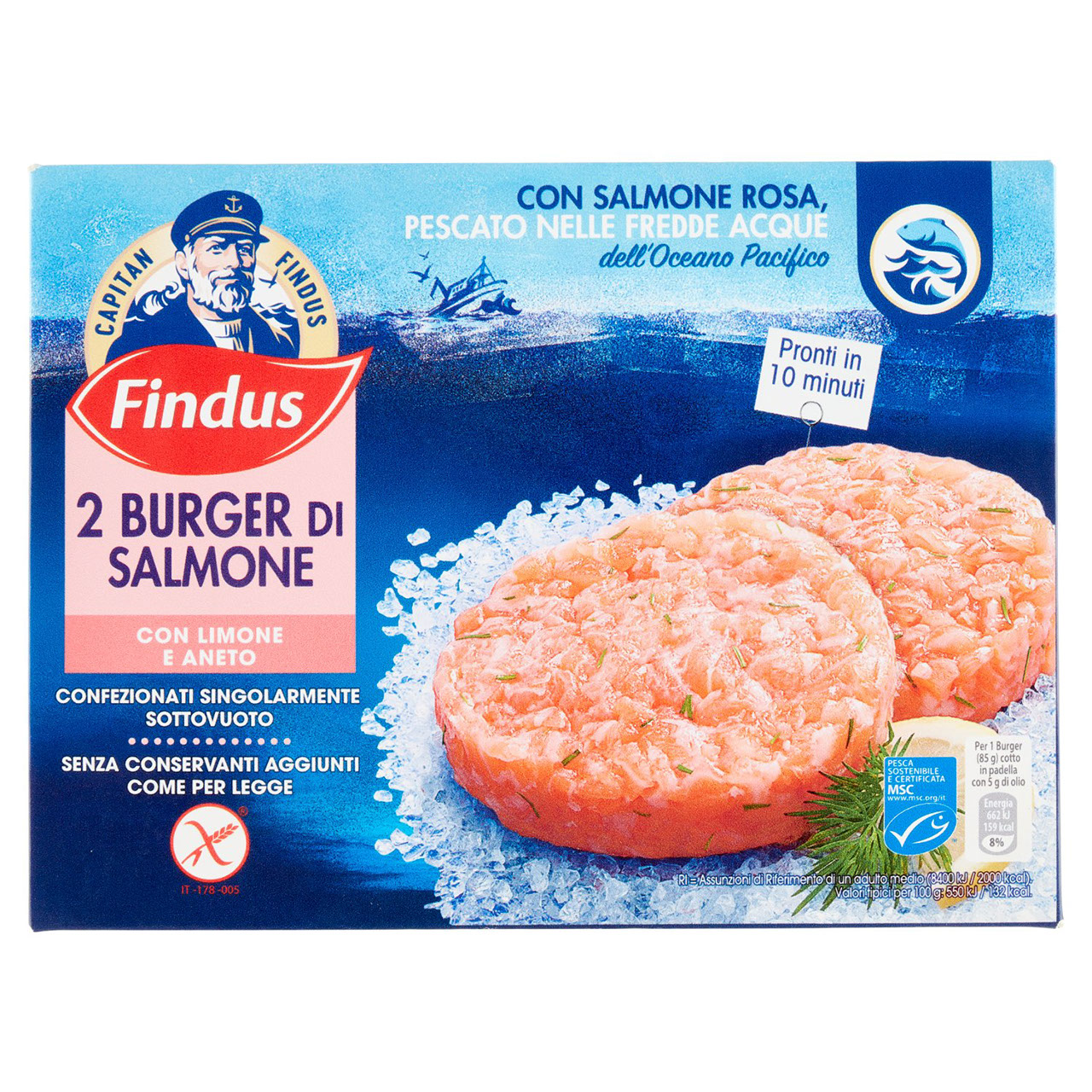 Capitan Findus Burger di Salmone 170 g