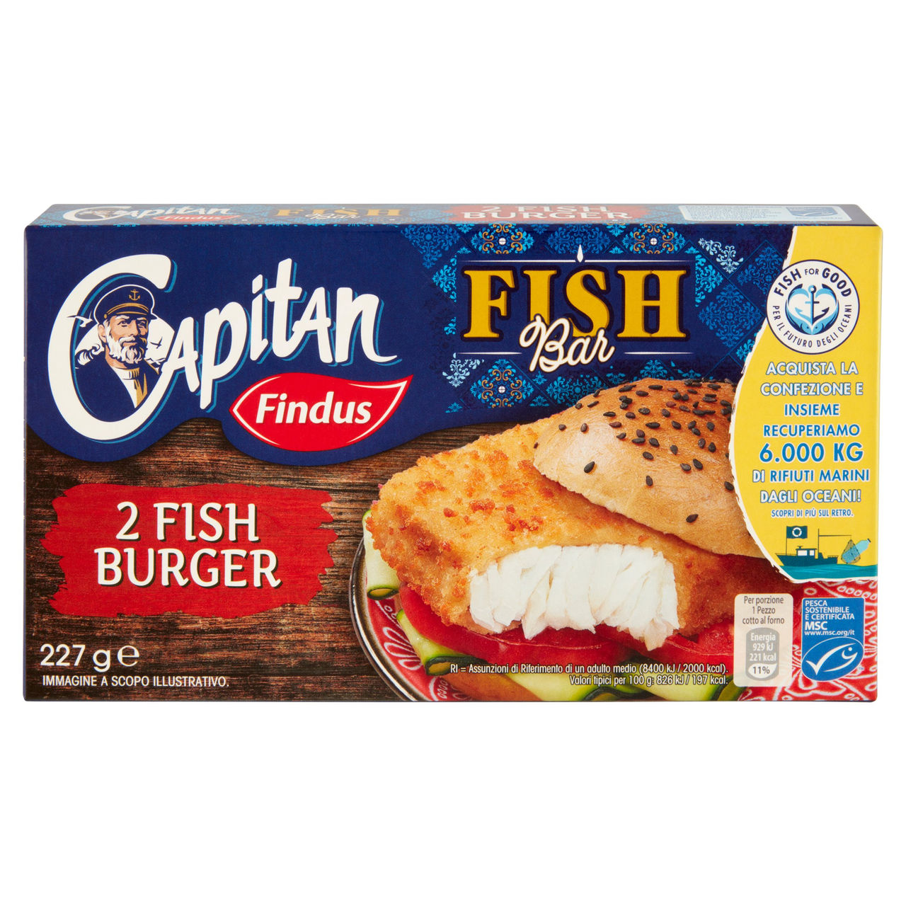 Capitan Findus Fish Bar 2 Fish Burger 227 g