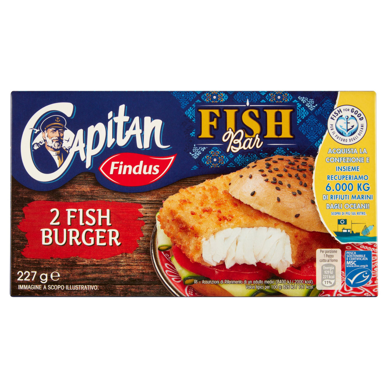 Capitan Findus Fish Bar 2 Fish Burger 227 g