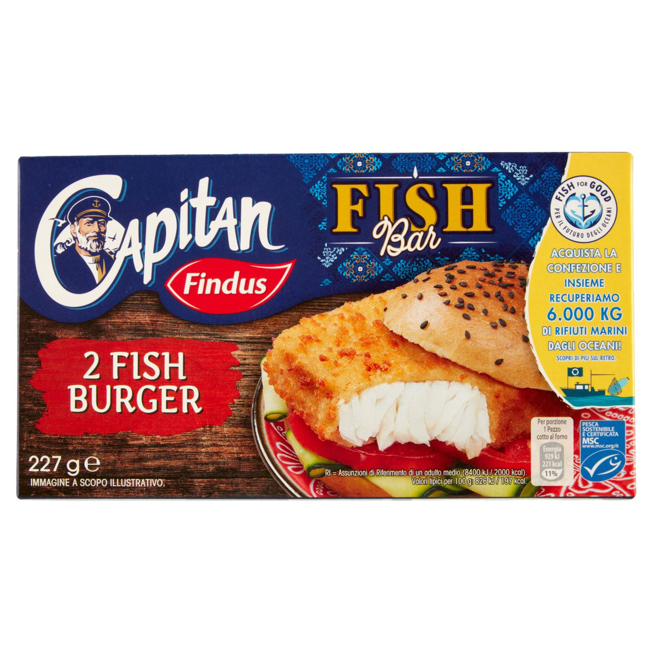 Capitan Findus Fish Bar 2 Fish Burger 227 g