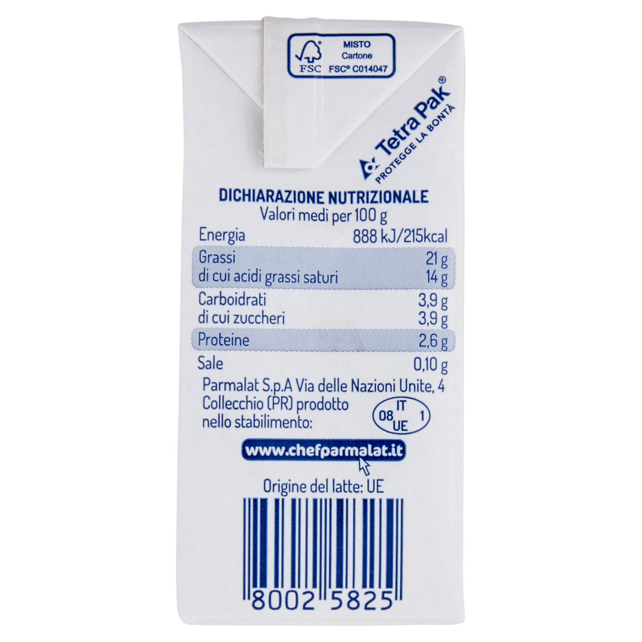 Chef Panna 200 ml in vendita online