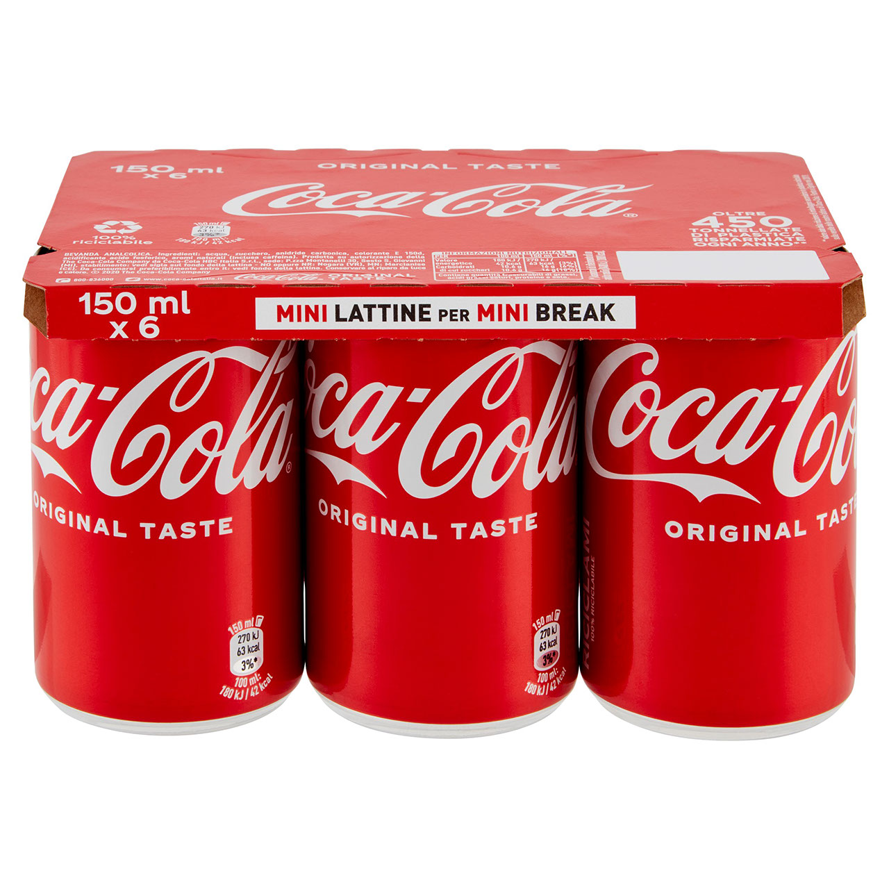 COCA-COLA Original Taste 150 ml x 6 (Lattina)