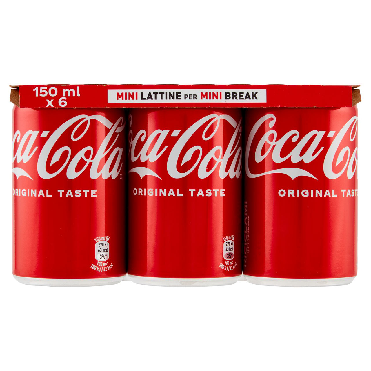 COCA-COLA Original Taste 150 ml x 6 (Lattina)