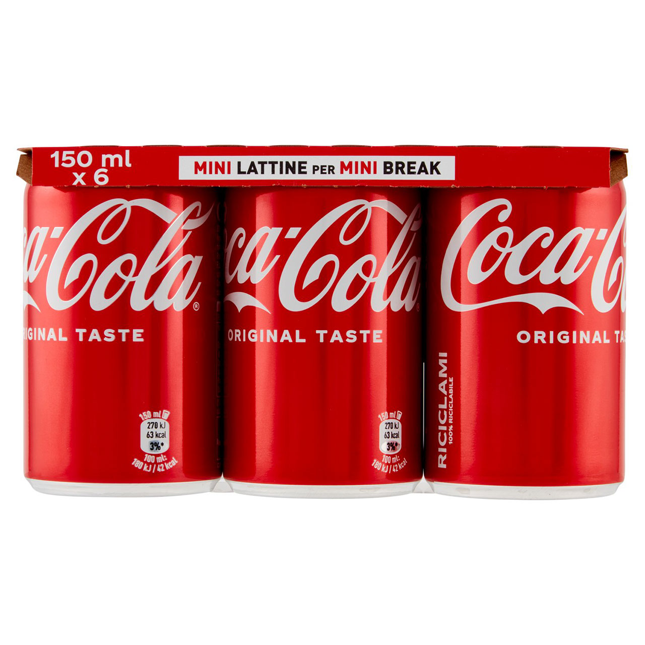 COCA-COLA Original Taste 150 ml x 6 (Lattina)