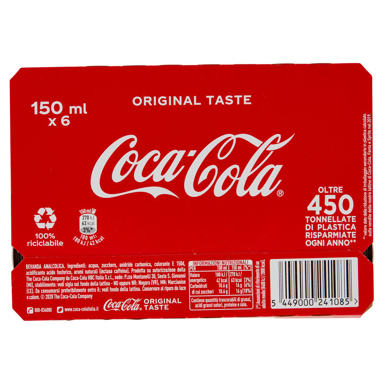 COCA-COLA Original Taste 150 ml x 6 (Lattina)