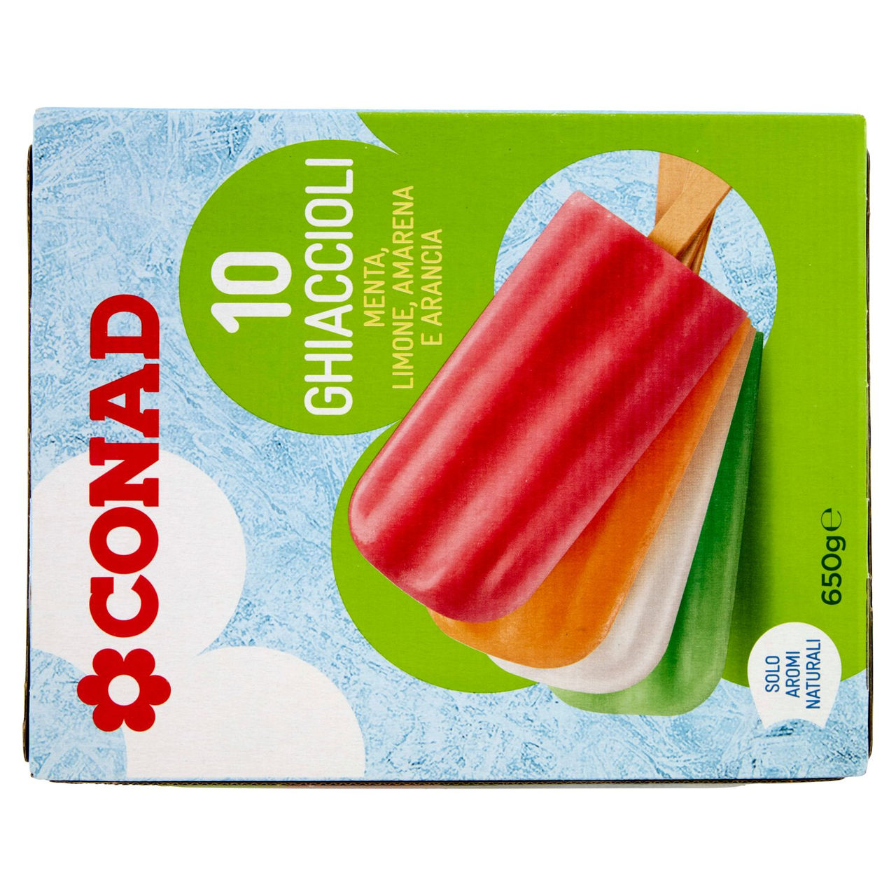 10 Ghiaccioli Menta, Limone, Amarena e Arancia
