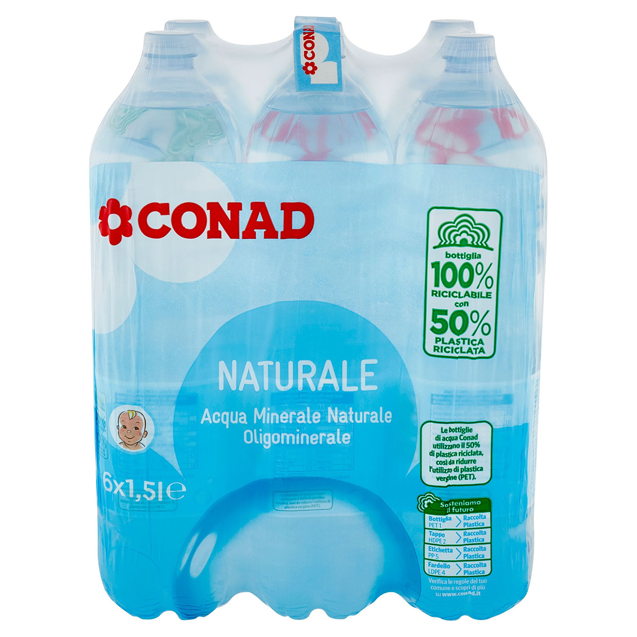 Acqua Minerale Naturale 6 x 1,5 l Conad